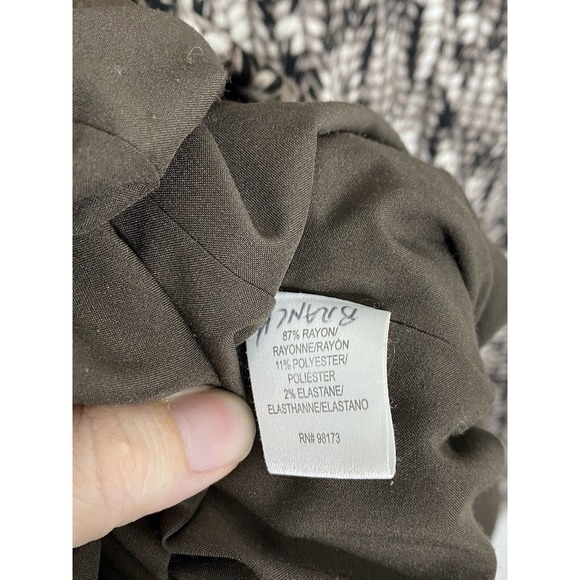 W By Worth Womens Tan Brown Printed Zip Front Short Sleeve Flare Dress Sz 8 - Picture 4 of 5